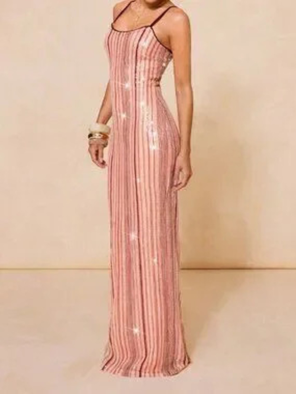 Pink Party Women's Sequin Maxi Dress